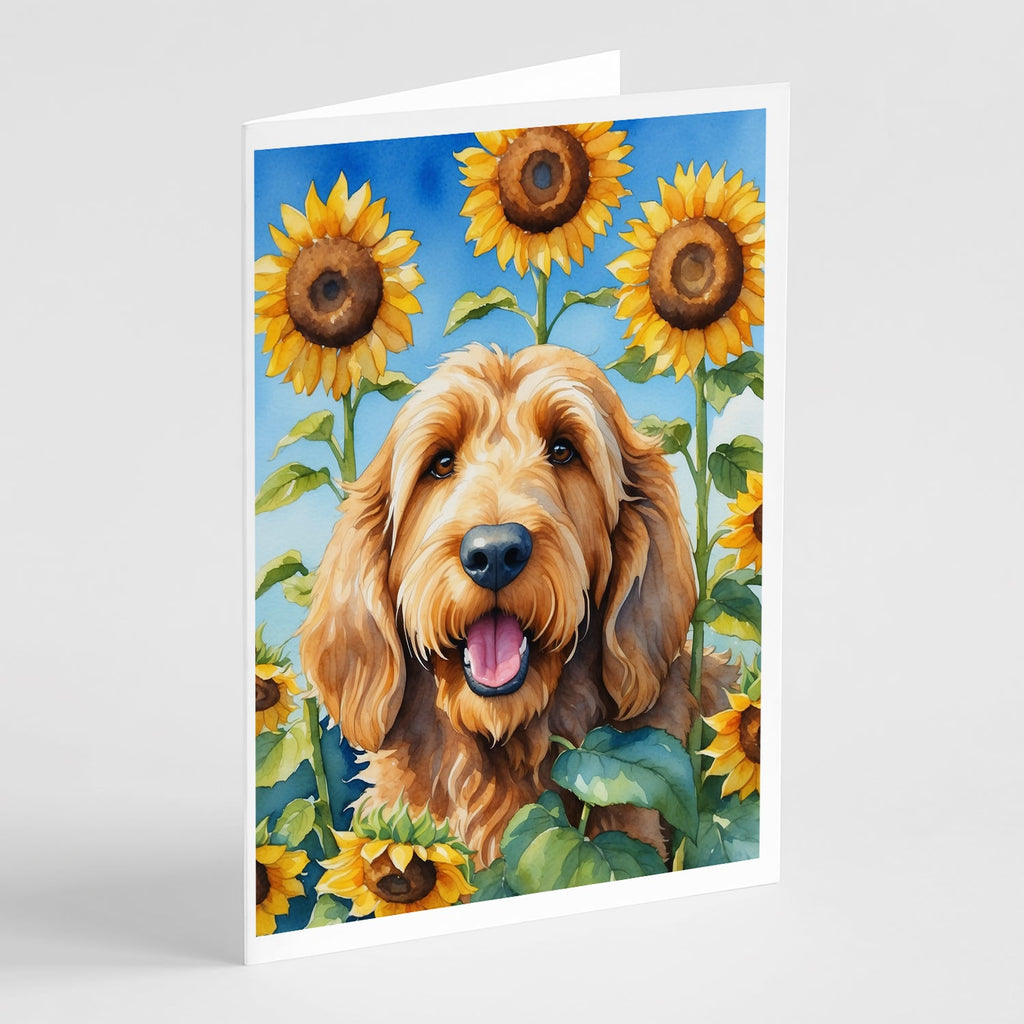 Otterhound in Sunflowers Greeting Cards Pack of 8 Blank Cards with Envelopes Whimsical A7 Size 5x7