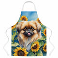 Pekingese in Sunflowers Apron Cooking Kitchen Server Baking Crafts Gardening for Adult Women Men, Unisex, Large, Multicolor