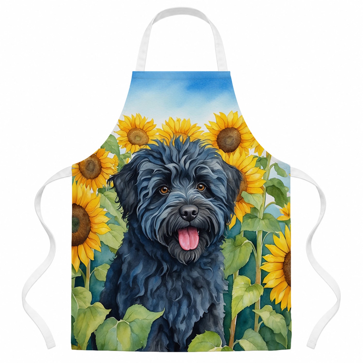 Puli in Sunflowers Apron Cooking Kitchen Server Baking Crafts Gardening for Adult Women Men, Unisex, Large, Multicolor