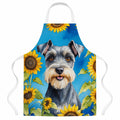 Schnauzer in Sunflowers Apron Cooking Kitchen Server Baking Crafts Gardening for Adult Women Men, Unisex, Large, Multicolor
