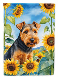 Welsh Terrier in Sunflowers House Flag 28x40 Porch Sleeve Pole Decorative Outside Yard Banner Artwork Wall Hanging, Polyester