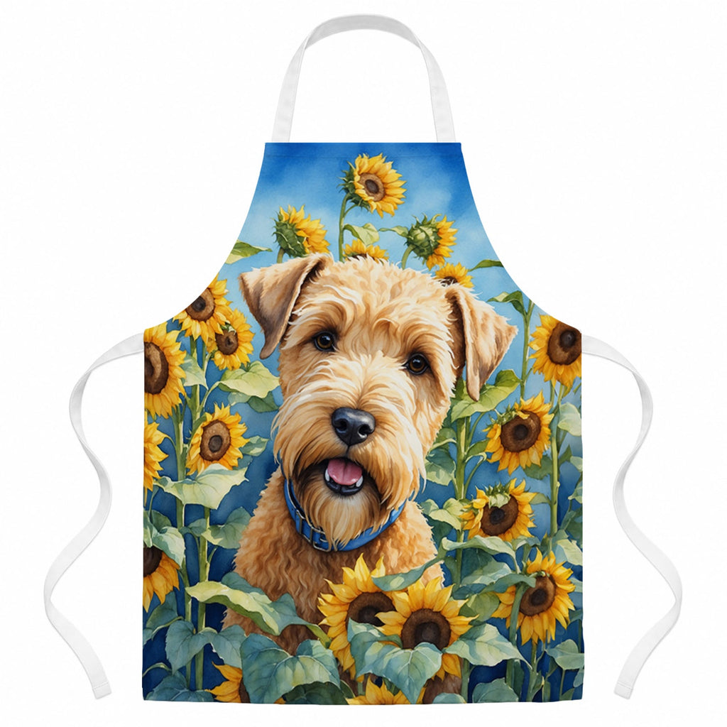 Wheaten Terrier in Sunflowers Apron Cooking Kitchen Server Baking Crafts Gardening for Adult Women Men, Unisex, Large, Multicolor