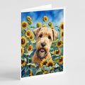 Wheaten Terrier in Sunflowers Greeting Cards Pack of 8 Blank Cards with Envelopes Whimsical A7 Size 5x7