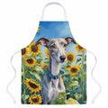 Whippet in Sunflowers Apron Cooking Kitchen Server Baking Crafts Gardening for Adult Women Men, Unisex, Large, Multicolor