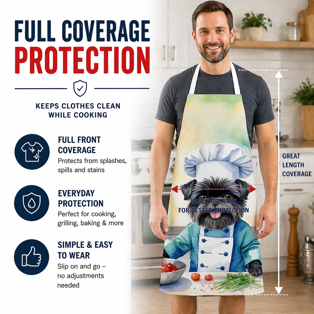 Affenpinscher The Chef Apron Cooking Kitchen Server Baking Crafts Gardening for Adult Women Men, Unisex, Large, Multicolor