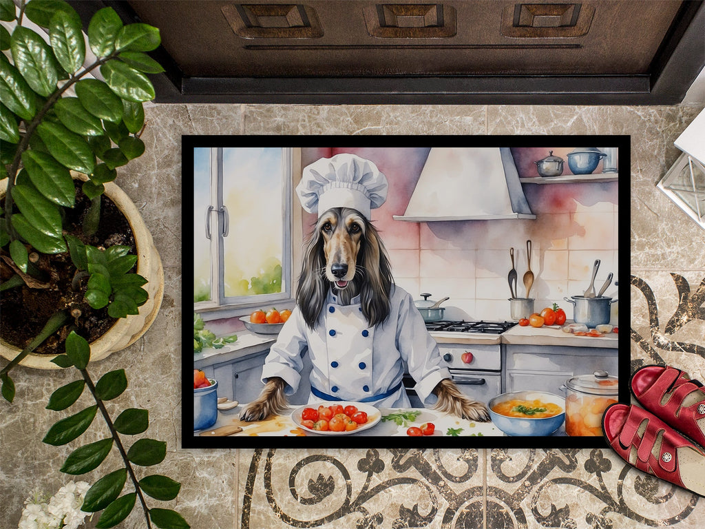 Afghan Hound The Chef Doormat Indoor Outdoor 24H X 36W Front Door Mat Rugs for Entryway, Non Slip Washable Low Pile,