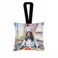 Afghan Hound The Chef Hanging Square Fabric Ornament 3.5 × 3.5 Decorative Door-Knob & Tree Hanger, Soft Fabric
