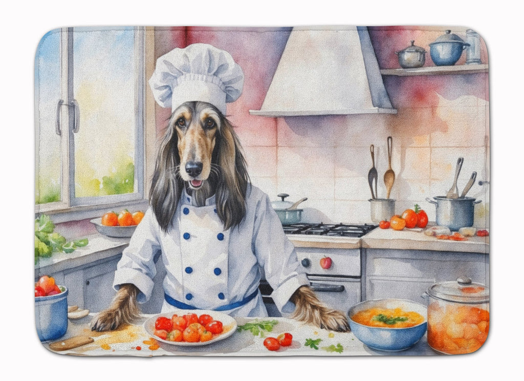 Afghan Hound The Chef Memory Foam Kitchen Mat Machine Washable Anti-Fatigue Cushion Comfort Bath or Kitchen Rug