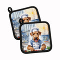 Airedale Terrier The Chef Pot Holder Set of 2 Heat Resistant Quilted Hot Pads 7.5 x 7.5 Inch, Insulated Kitchen Trivets for Cooking & Baking