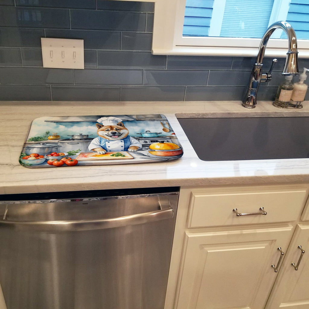 Akita The Chef Dish Drying Mat Absorbent Dish Drying Mat Pad for Kitchen Counter Dish Drainer Mat for Countertop, 14 x 21", Multicolor