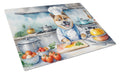 Akita The Chef Cutting Board Tempered Glass Kitchen Cutting Surface, Heat Resistant Chopping, Non-Slip Feet, Food Prep & Serving