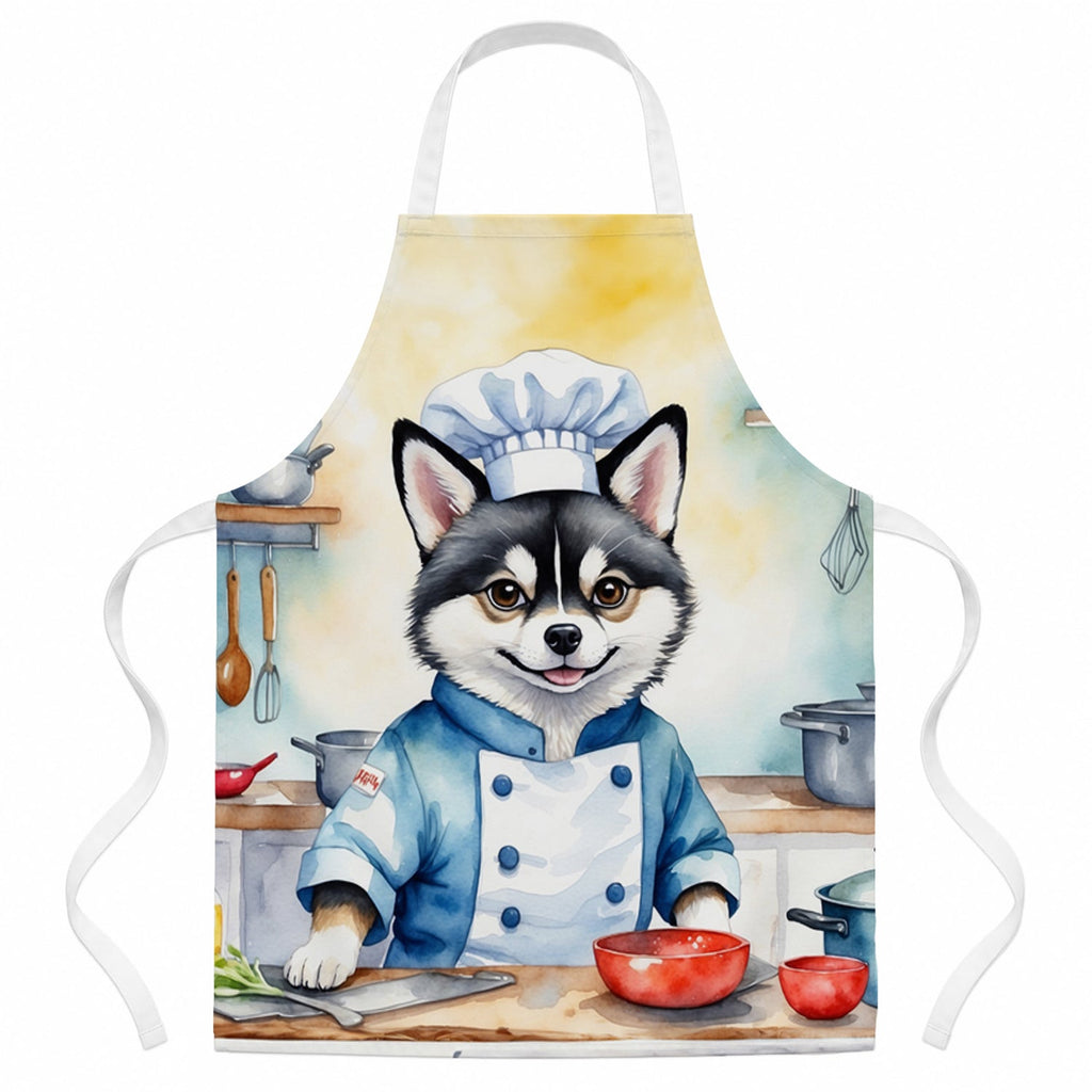 Alaskan Klee Kai The Chef Apron Cooking Kitchen Server Baking Crafts Gardening for Adult Women Men, Unisex, Large, Multicolor
