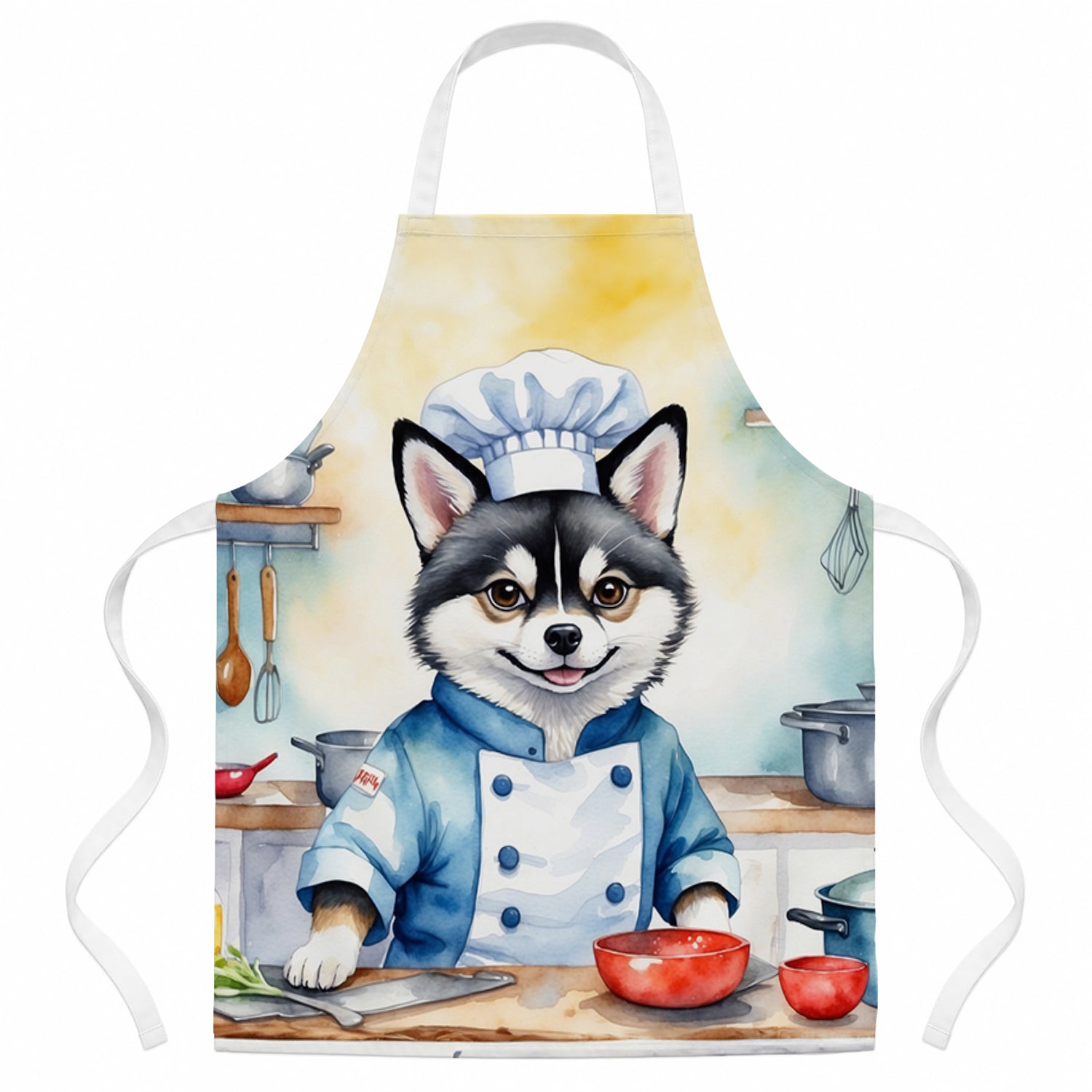Alaskan Klee Kai The Chef Apron Cooking Kitchen Server Baking Crafts Gardening for Adult Women Men, Unisex, Large, Multicolor