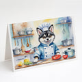 Alaskan Klee Kai The Chef Greeting Cards Pack of 8 Blank Cards with Envelopes Whimsical A7 Size 5x7