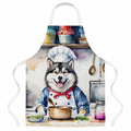 Alaskan Malamute The Chef Apron Cooking Kitchen Server Baking Crafts Gardening for Adult Women Men, Unisex, Large, Multicolor