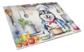 Alaskan Malamute The Chef Cutting Board Tempered Glass Kitchen Cutting Surface, Heat Resistant Chopping, Non-Slip Feet, Food Prep & Serving