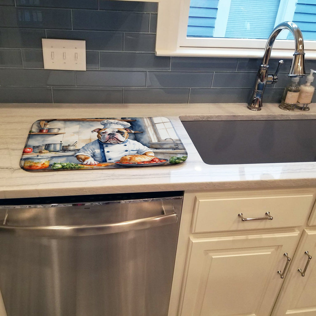 American Bulldog The Chef Dish Drying Mat Absorbent Dish Drying Mat Pad for Kitchen Counter Dish Drainer Mat for Countertop, 14 x 21", Multicolor