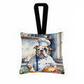 American Bulldog The Chef Hanging Square Fabric Ornament 3.5 × 3.5 Decorative Door-Knob & Tree Hanger, Soft Fabric