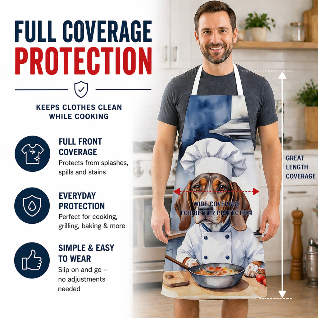 American English Coonhound The Chef Apron Cooking Kitchen Server Baking Crafts Gardening for Adult Women Men, Unisex, Large, Multicolor