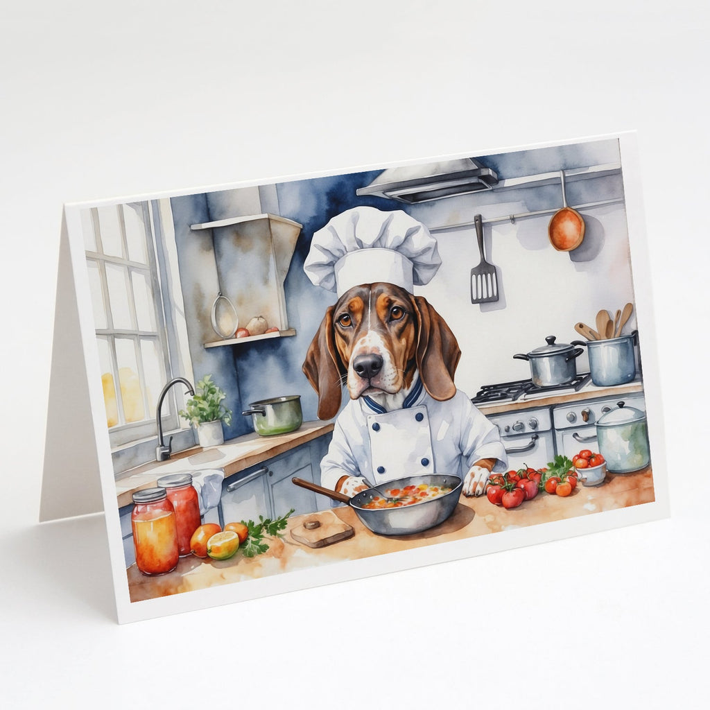 American English Coonhound The Chef Greeting Cards Pack of 8 Blank Cards with Envelopes Whimsical A7 Size 5x7