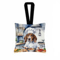American English Coonhound The Chef Hanging Square Fabric Ornament 3.5 × 3.5 Decorative Door-Knob & Tree Hanger, Soft Fabric