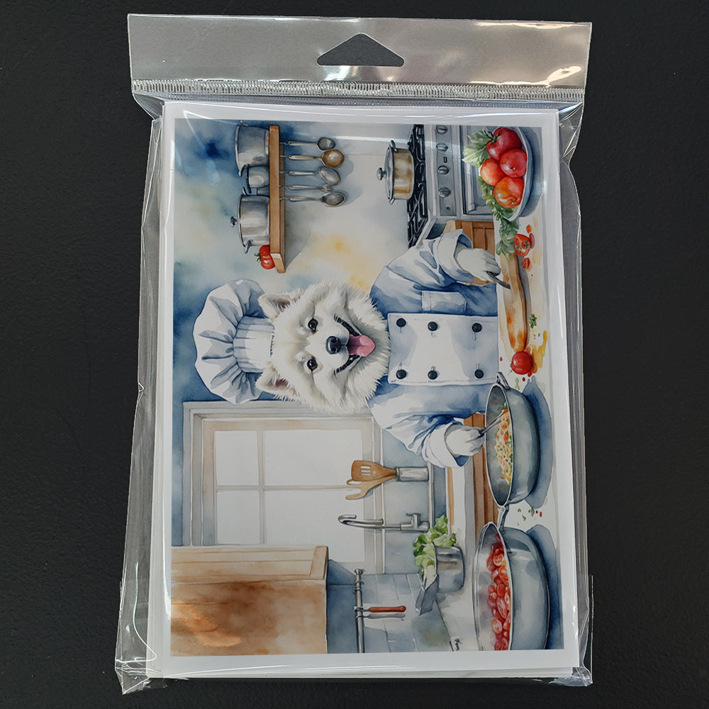American Eskimo The Chef Greeting Cards Pack of 8 Blank Cards with Envelopes Whimsical A7 Size 5x7