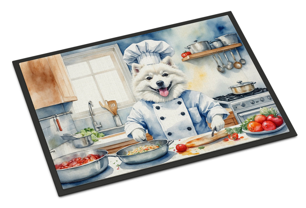 American Eskimo The Chef Doormat Indoor Outdoor 24H X 36W Front Door Mat Rugs for Entryway, Non Slip Washable Low Pile,