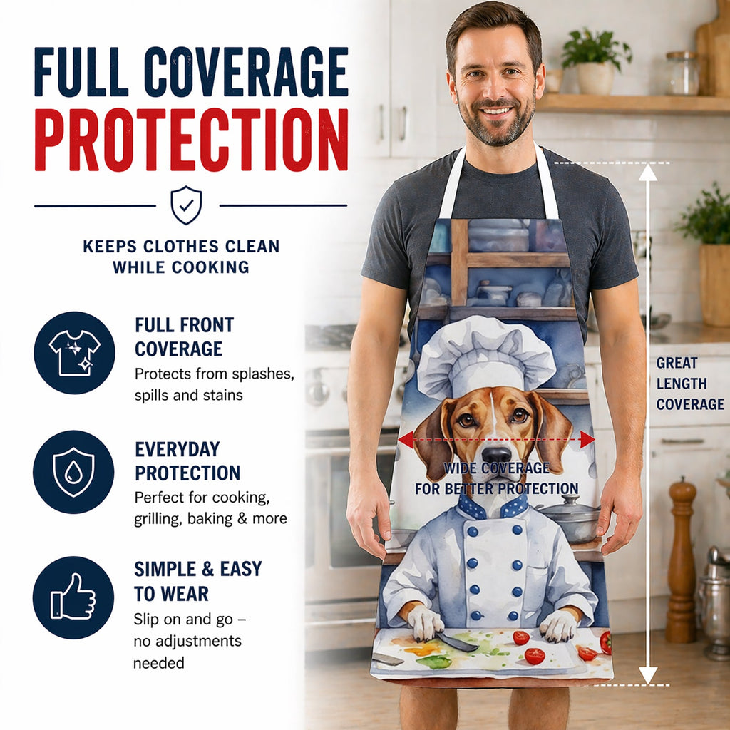 American Foxhound The Chef Apron Cooking Kitchen Server Baking Crafts Gardening for Adult Women Men, Unisex, Large, Multicolor