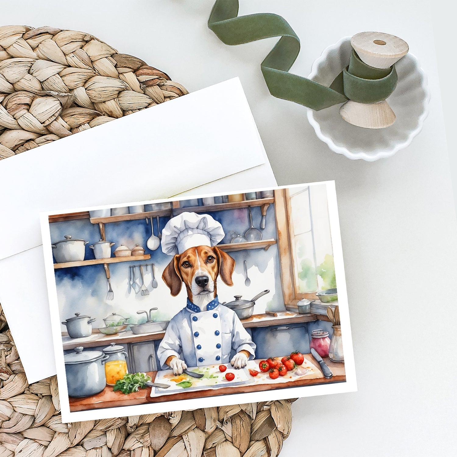 American Foxhound The Chef Greeting Cards Pack of 8 Blank Cards with Envelopes Whimsical A7 Size 5x7