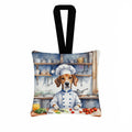 American Foxhound The Chef Hanging Square Fabric Ornament 3.5 × 3.5 Decorative Door-Knob & Tree Hanger, Soft Fabric