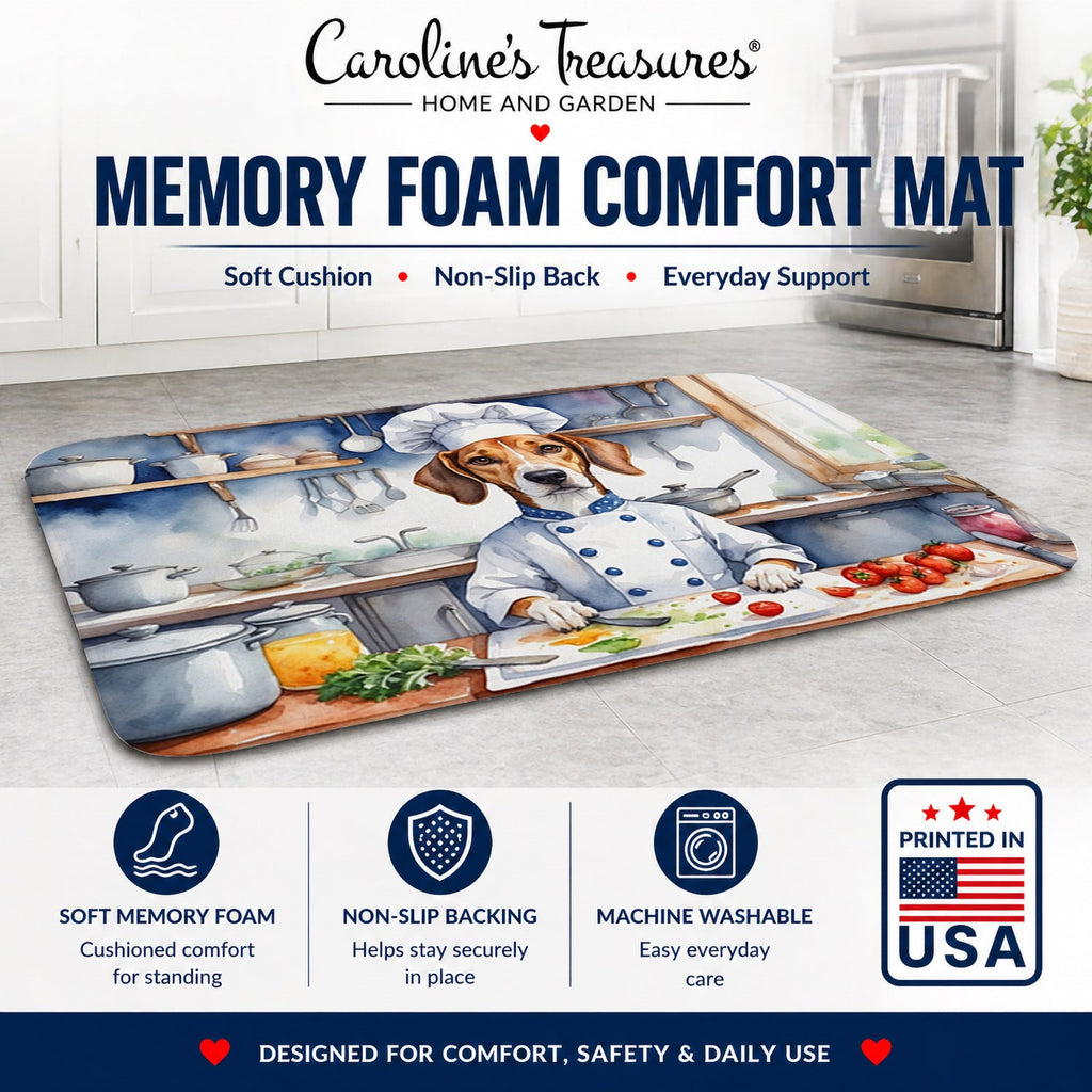 American Foxhound The Chef Memory Foam Kitchen Mat Machine Washable Anti-Fatigue Cushion Comfort Bath or Kitchen Rug