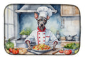 American Hairless Terrier The Chef Dish Drying Mat Absorbent Dish Drying Mat Pad for Kitchen Counter Dish Drainer Mat for Countertop, 14 x 21", Multicolor