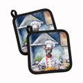 American Hairless Terrier The Chef Pot Holder Set of 2 Heat Resistant Quilted Hot Pads 7.5 x 7.5 Inch, Insulated Kitchen Trivets for Cooking & Baking