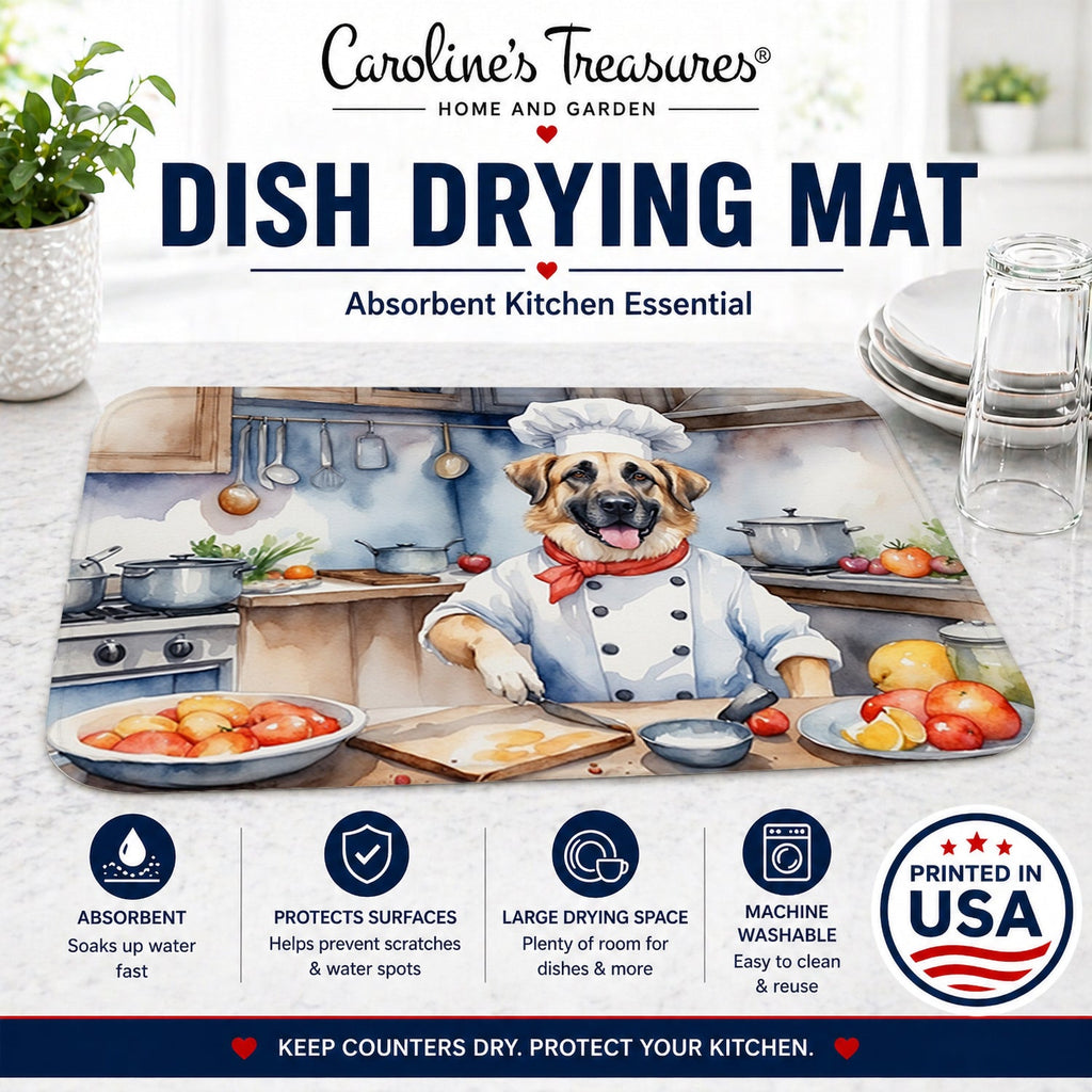 Anatolian Shepherd The Chef Dish Drying Mat Absorbent Dish Drying Mat Pad for Kitchen Counter Dish Drainer Mat for Countertop, 14 x 21", Multicolor