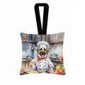 Anatolian Shepherd The Chef Hanging Square Fabric Ornament 3.5 × 3.5 Decorative Door-Knob & Tree Hanger, Soft Fabric
