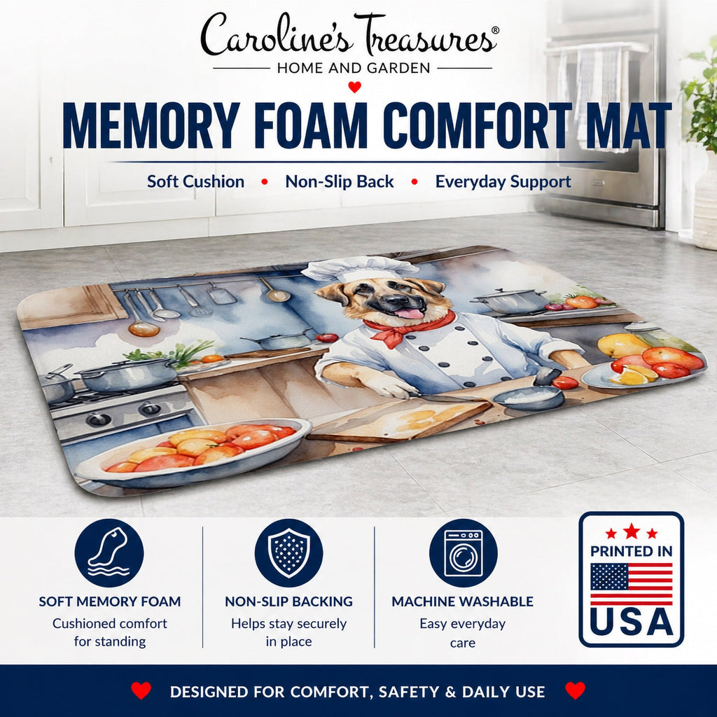 Anatolian Shepherd The Chef Memory Foam Kitchen Mat Machine Washable Anti-Fatigue Cushion Comfort Bath or Kitchen Rug