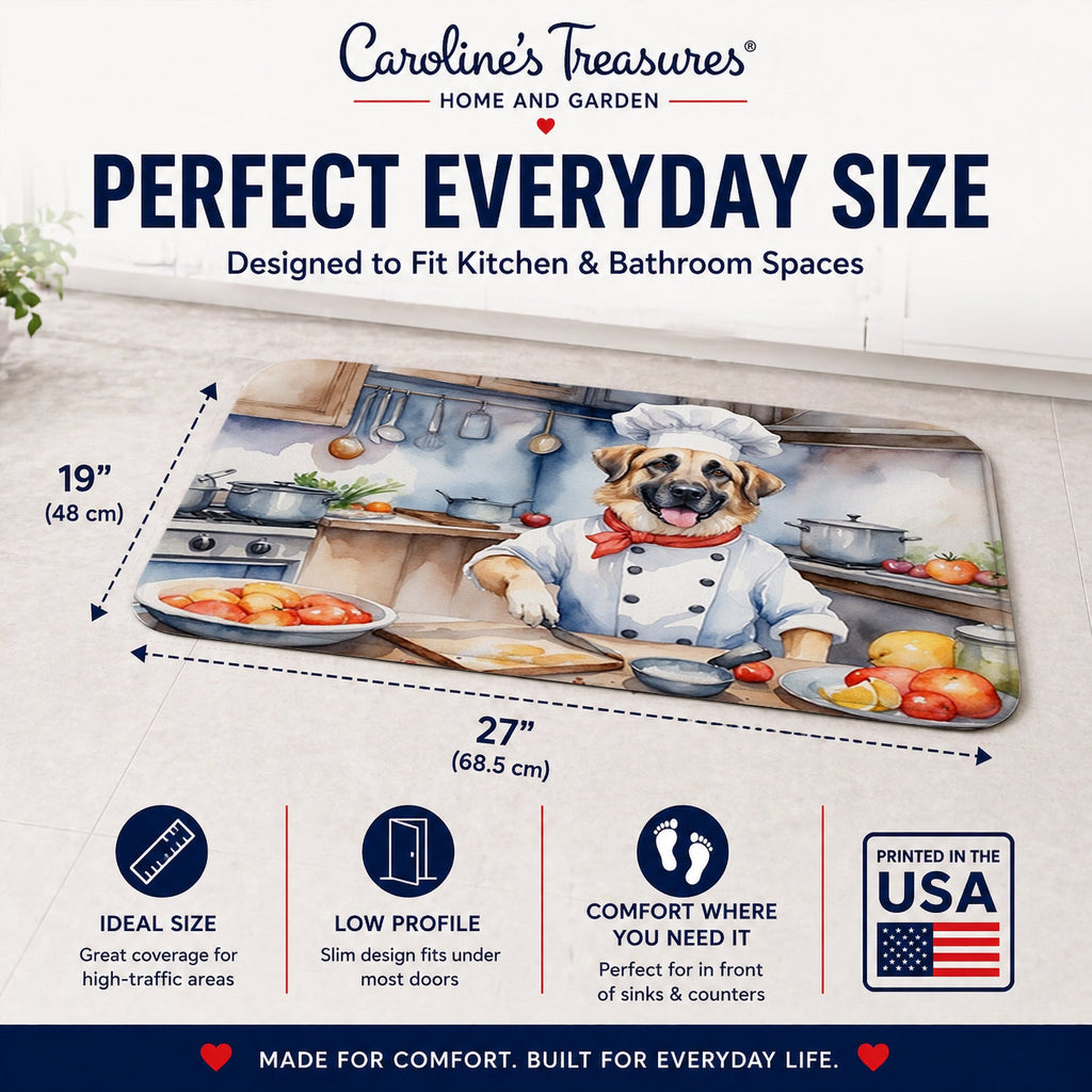 Anatolian Shepherd The Chef Memory Foam Kitchen Mat Machine Washable Anti-Fatigue Cushion Comfort Bath or Kitchen Rug