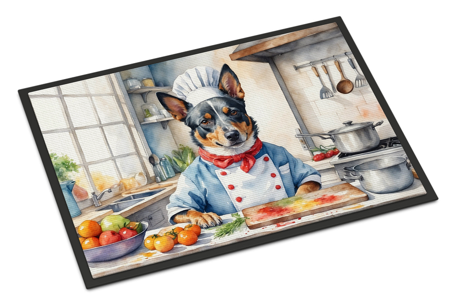 Australian Cattle Dog The Chef Doormat Indoor Outdoor 24H X 36W Front Door Mat Rugs for Entryway, Non Slip Washable Low Pile,