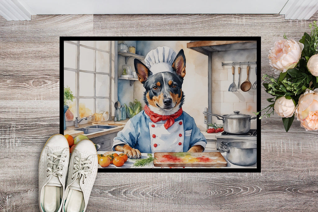 Australian Cattle Dog The Chef Doormat Indoor Outdoor 24H X 36W Front Door Mat Rugs for Entryway, Non Slip Washable Low Pile,