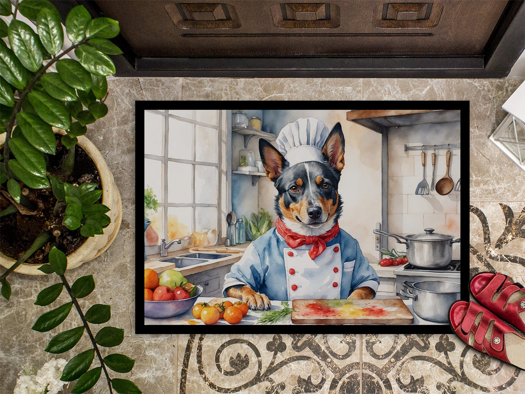 Australian Cattle Dog The Chef Doormat Indoor Outdoor 24H X 36W Front Door Mat Rugs for Entryway, Non Slip Washable Low Pile,