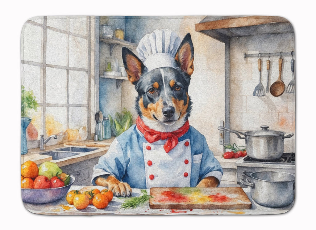 Australian Cattle Dog The Chef Memory Foam Kitchen Mat Machine Washable Anti-Fatigue Cushion Comfort Bath or Kitchen Rug