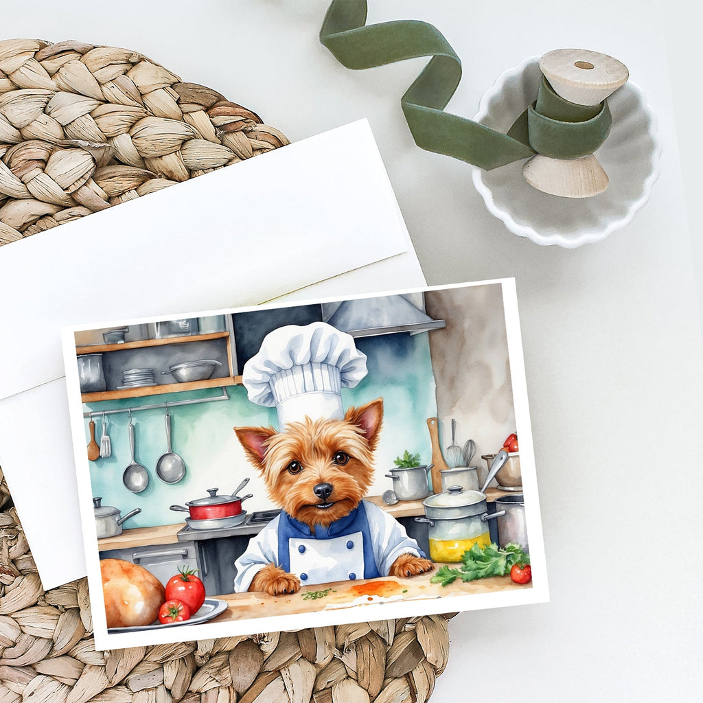 Australian Terrier The Chef Greeting Cards Pack of 8 Blank Cards with Envelopes Whimsical A7 Size 5x7