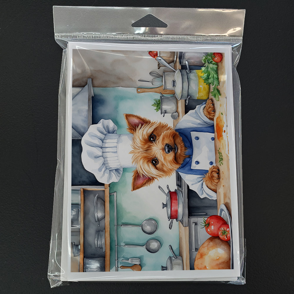 Australian Terrier The Chef Greeting Cards Pack of 8 Blank Cards with Envelopes Whimsical A7 Size 5x7