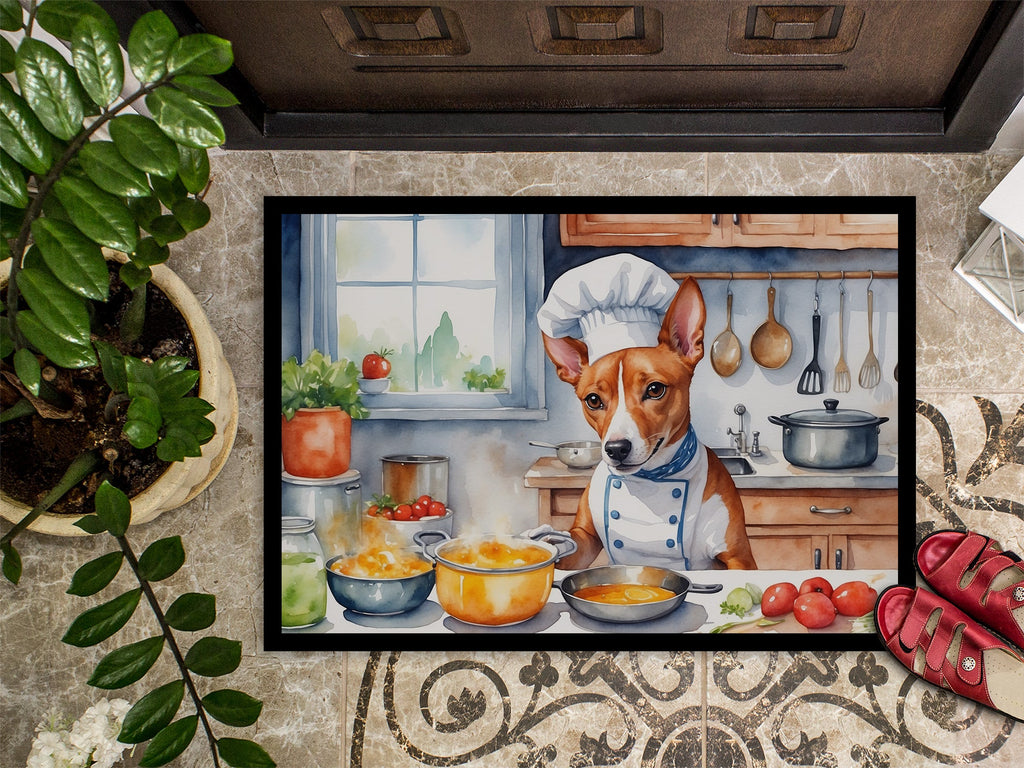 Basenji The Chef Doormat Indoor Outdoor 24H X 36W Front Door Mat Rugs for Entryway, Non Slip Washable Low Pile,