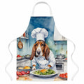 Basset Hound The Chef Apron Cooking Kitchen Server Baking Crafts Gardening for Adult Women Men, Unisex, Large, Multicolor