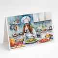 Basset Hound The Chef Greeting Cards Pack of 8 Blank Cards with Envelopes Whimsical A7 Size 5x7