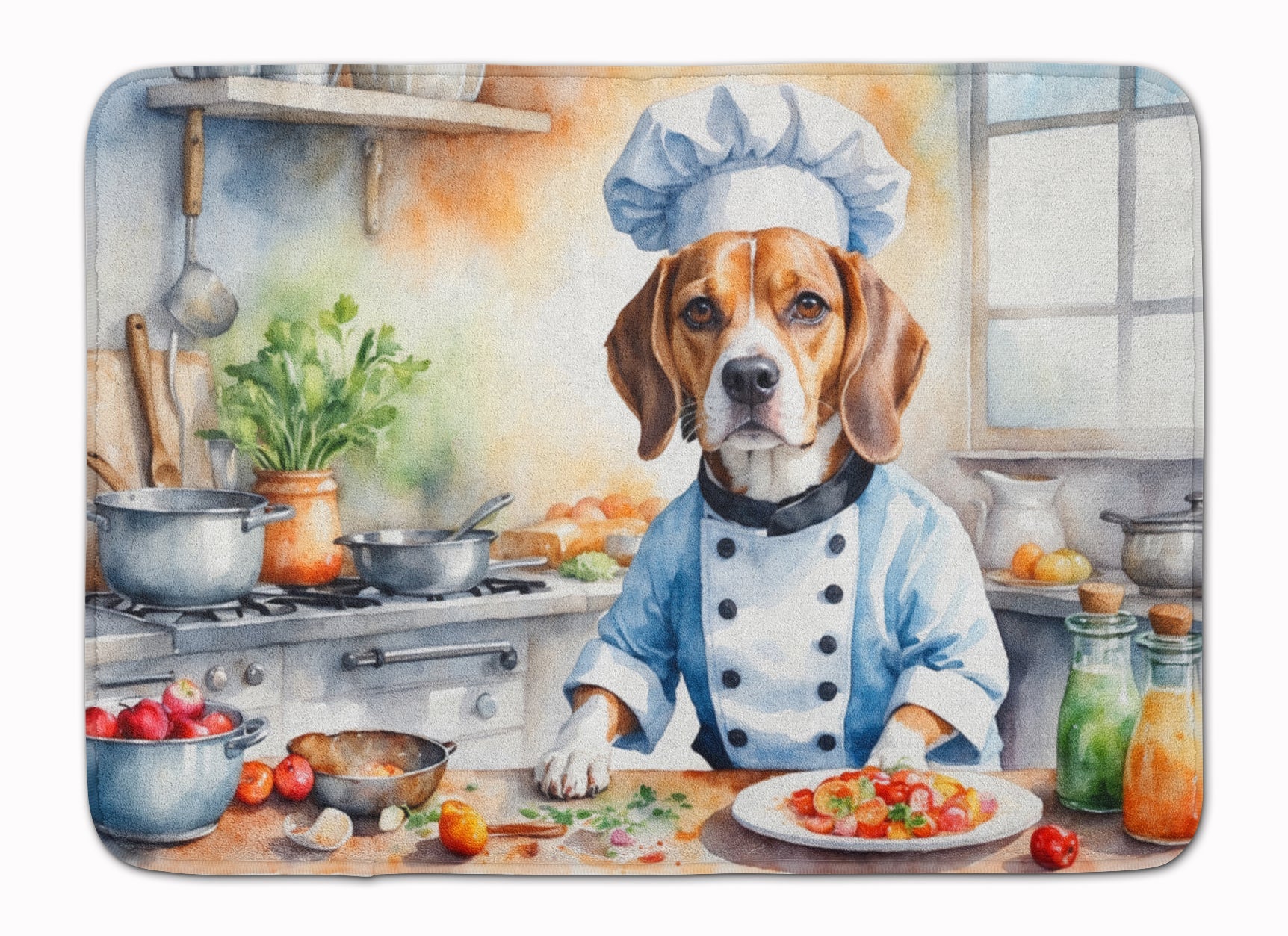 Beagle The Chef Memory Foam Kitchen Mat Machine Washable Anti-Fatigue Cushion Comfort Bath or Kitchen Rug