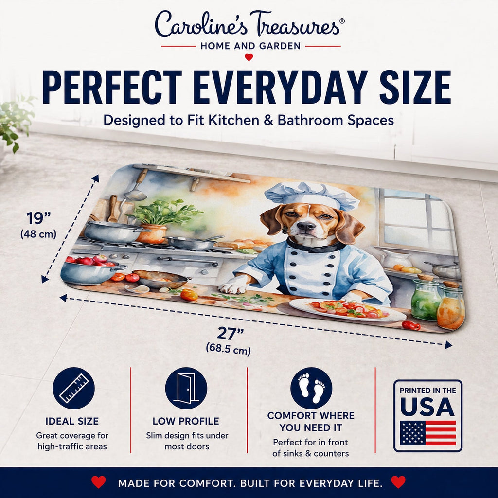 Beagle The Chef Memory Foam Kitchen Mat Machine Washable Anti-Fatigue Cushion Comfort Bath or Kitchen Rug