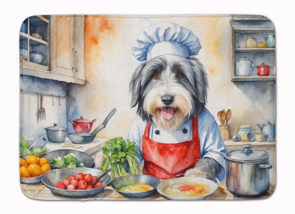 Bearded Collie The Chef Memory Foam Kitchen Mat Machine Washable Anti-Fatigue Cushion Comfort Bath or Kitchen Rug
