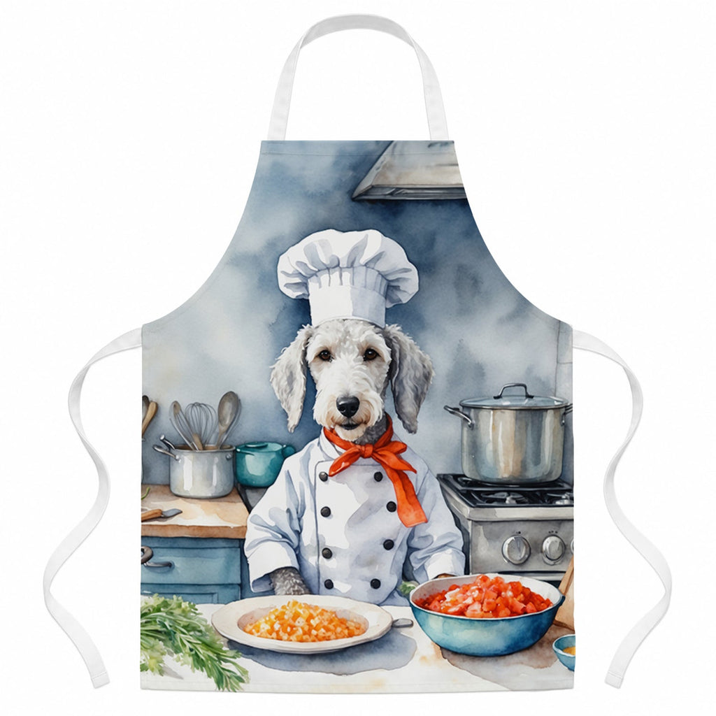 Bedlington Terrier The Chef Apron Cooking Kitchen Server Baking Crafts Gardening for Adult Women Men, Unisex, Large, Multicolor